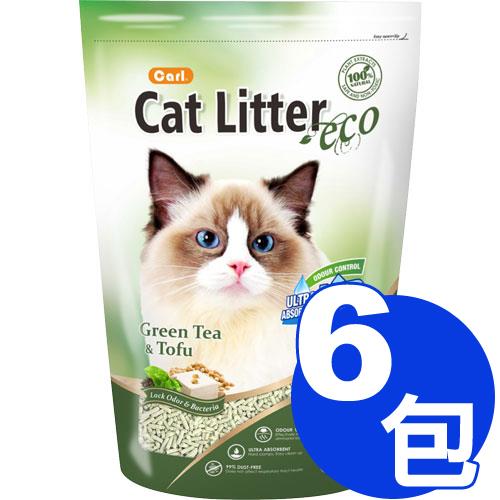 【CARL 卡爾】環保豆腐貓砂 綠茶6L × 6包