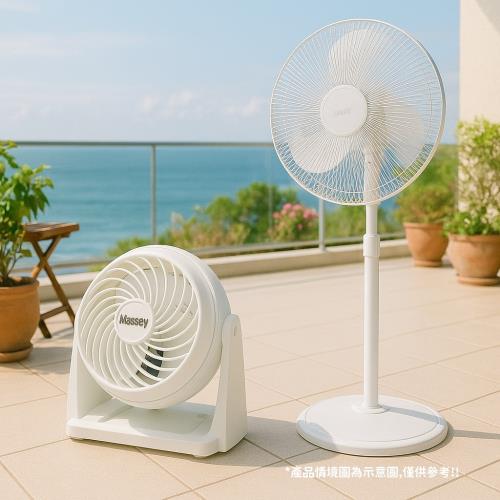 【Massey】 7吋靜音循環扇 MAS-717W+【小太陽】16吋二合一直立式擺頭風扇TF-1899