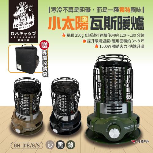 【樂活不露】小太陽瓦斯暖爐 GH-01+一氧化碳偵測器 暖冬優惠組合 大地沙/戰術綠/夜幕黑  秋冬保暖 登山 露營 悠遊戶外