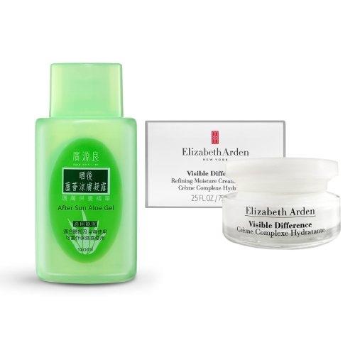 【Elizabeth Arden 雅頓】 21天霜 75ml+【廣源良】蘆薈曬後涼膚凝露120ml