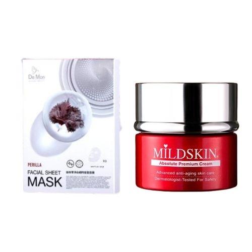 【全效呵護】MILDSKIN 肌因胜肽活膚精質霜6件組+DeMon NB 超肌能縮時氣墊保濕面膜(3片/盒)x12盒