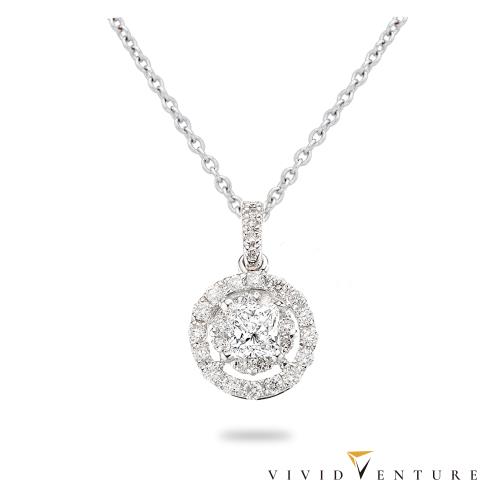 亞帝芬奇 GIA 50分 ESI1 天然鑽石 真鑽 項鍊 光茵 PT950鉑金台+14K金鍊