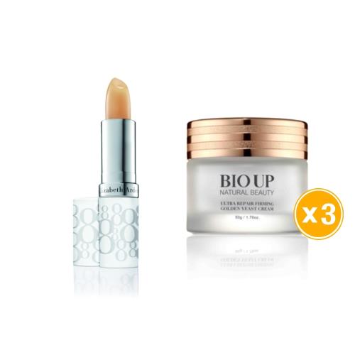 【全效呵護】雅頓 八小時潤澤護唇膏 3.7g (台灣專櫃貨+ BIO UP 自然美 高純度酒粕胎盤4D拉提彈潤霜50g