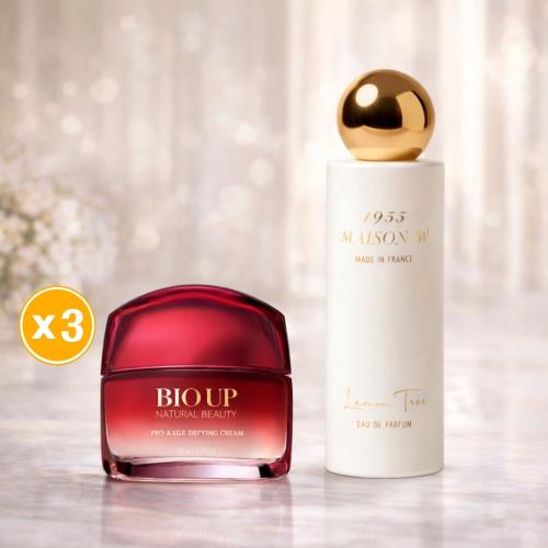【香頌奢養組】BIO UP 自然美超分子彈力微雕霜50g*3入+MAISON W 1955 淡香精15ml