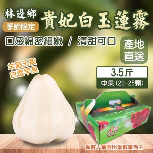 果農直配-屏東林邊貴妃白玉蓮霧中果/平面精品禮盒 2盒(20-25粒_3.5斤/箱)