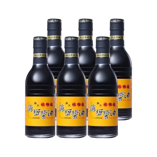 屏大薄鹽醬油340mlX6入(玻璃瓶)