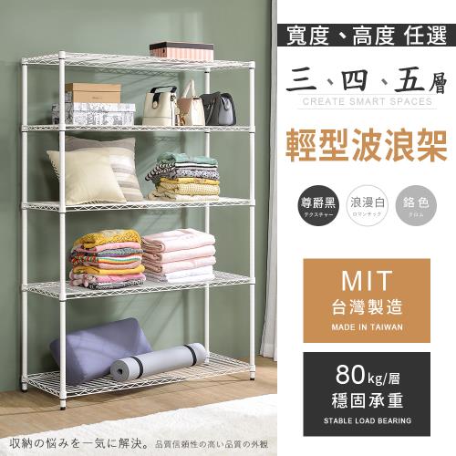 【AAA】MIT耐重鐵力士 輕型置物架 三、四、五層 多種尺寸/高度任選(波浪架/收納架/貨架/鐵架/儲物架/層架)