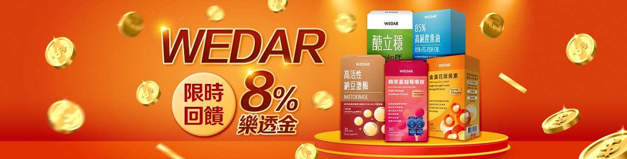 WEDAR►8%樂透金回饋
