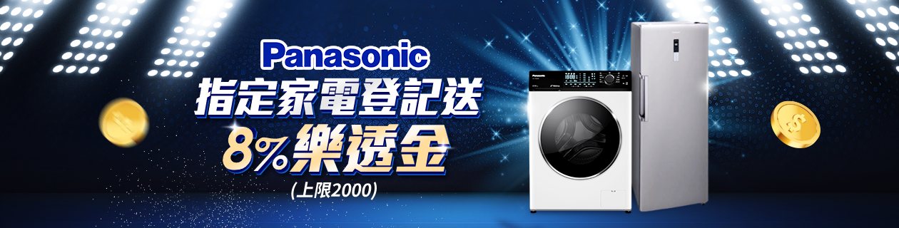 國際牌雙12★指定品下單登記送8%樂透金