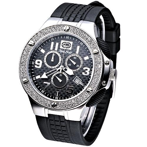 MARC ECKO 極速魅力3眼計時晶鑽腕錶