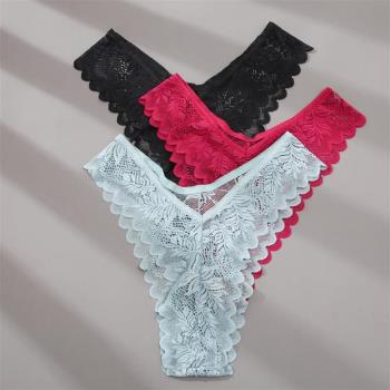 Lace Thongs 3Pcs/set Women Sexy G-string Underwear Panties