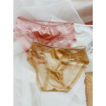 透明網紗棉襠鏤空可愛蝴蝶結蕾絲