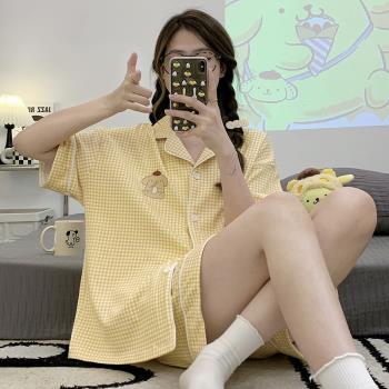 女短袖純棉卡通可愛韓版學生睡衣