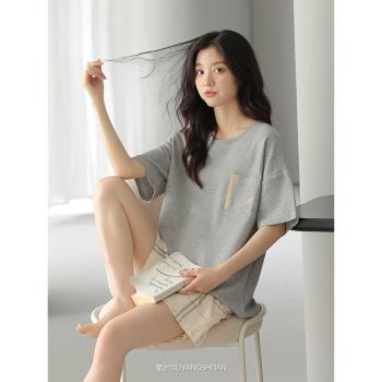 古今女純棉簡約休閑套裝夏天睡衣