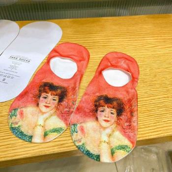 東大門韓國油畫薄款冰絲船襪淺口