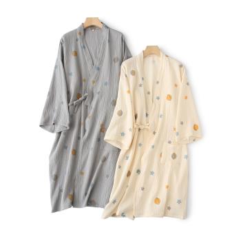 女純棉和服日系薄款卡通夏季睡袍
