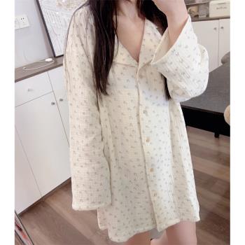 韓國優質棉加長清新櫻桃套裝睡裙