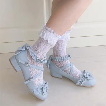 軟妹2雙蕾絲鏤空網眼洛麗塔襪子