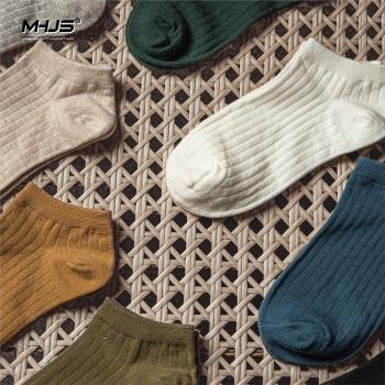 韓國森系復古暗條紋針織女士短襪