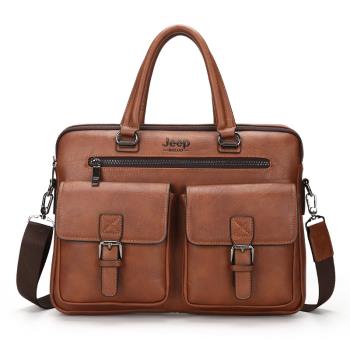 Mens Genuine Leather Briefcase Laptop Bag 男士公文包電腦包