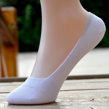 女薄棉硅膠防滑夏季黑色白色船襪