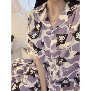 三麗鷗女卡通庫洛米全棉短袖睡衣
