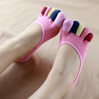 夏季女款防臭吸汗舒適彩趾五指襪
