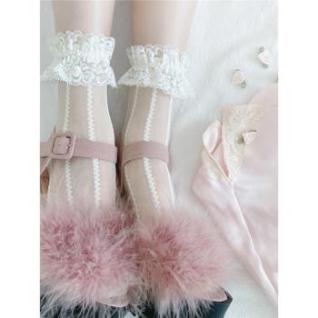 少女日本花邊襪夏季lolita蕾絲