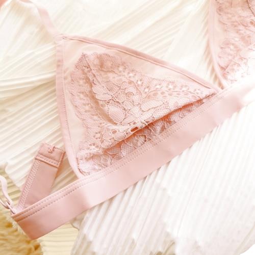 無海綿內衣女透明胸罩全透性感蕾絲超薄款透氣大胸顯小無鋼圈文胸