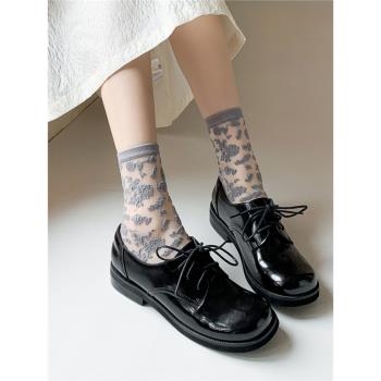 玻璃絲襪女中筒襪洛麗塔夏季薄款lolita可愛日系甜美黑色水晶長襪