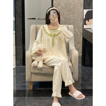 女春秋季純棉甜美冬天學生睡衣