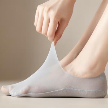 超薄冰絲女夏季矽膠防滑紗網船襪