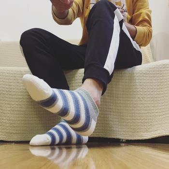 先生socks日系清新粗線吸汗船襪