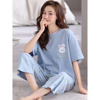 夏款純棉卡通可愛大碼少女睡衣