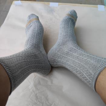 美國訂單純棉吸汗透氣淺灰色女襪