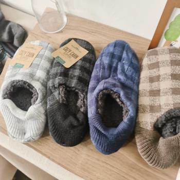 外貿出口男士地板襪加厚保暖羊羔絨深色地板鞋冬季襪套地毯襪透氣