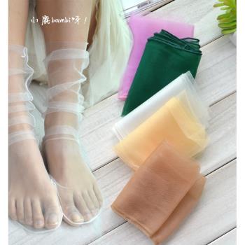 玻璃絲韓國網紗仙女透明日系襪子