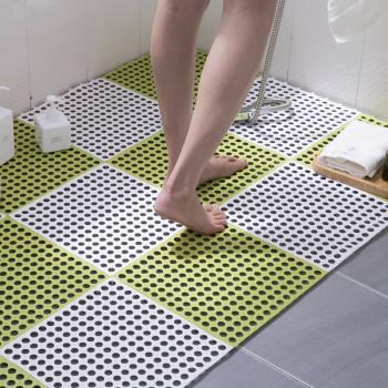 浴室防滑墊淋浴家用洗澡腳墊衛生間地墊拼接廁所鏤空隔水墊子防摔