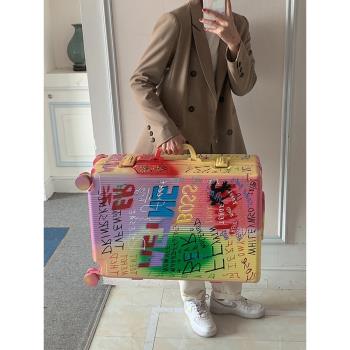 高顏值ins網紅男女鋁框行李箱