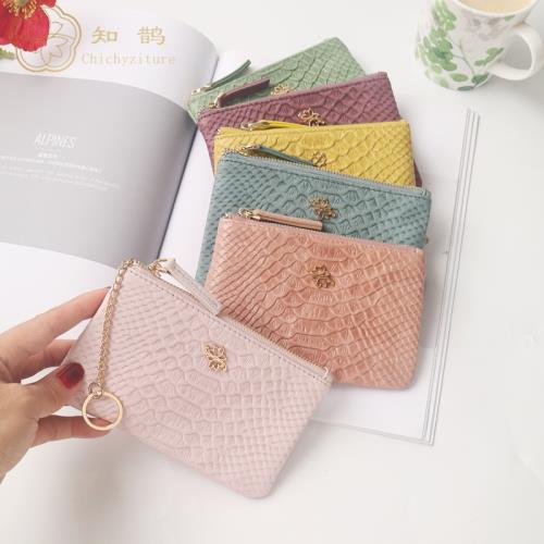 知鵲 蝶戀花中碼 水染工藝真皮 復古超薄女迷你鑰匙硬幣零錢包包