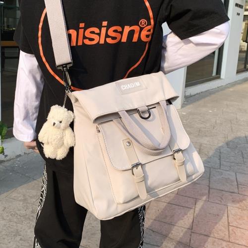 帆布包女斜挎大容量包包兩用雙肩包2025新款潮ins大學生書包背包