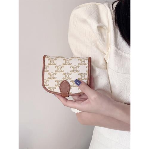 女復古精致高檔薄款真皮小錢包