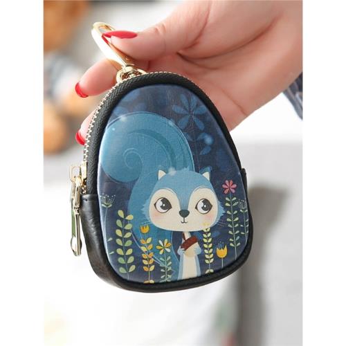 迷你小眾涂鴉可愛零錢包女精致小巧鑰匙包柔軟卡通腰掛卡包收納包