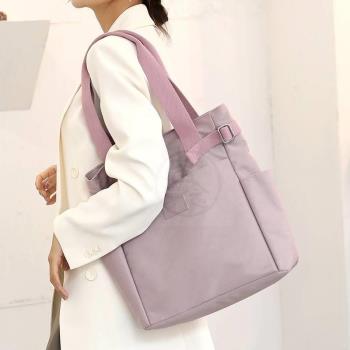 -Canvas one shoulder large bag womens new tendy nylon cloth