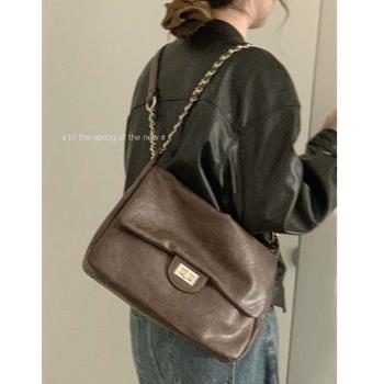 Retro large capacity bag for women autumn and winter new ti