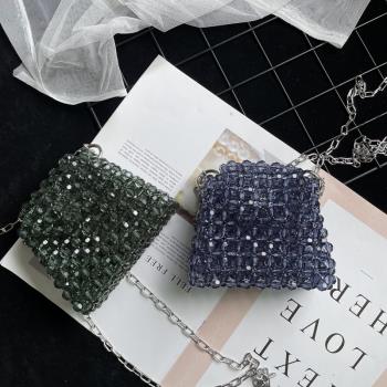 原創手工方形編織成品禮物串珠包