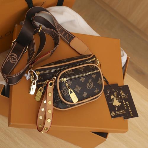 今年流行老花個性馬鞍小包2025新款出門便攜迷你胸包女洋氣斜跨包