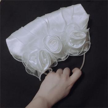 2023復古珍珠手拎晚宴包新款玫瑰花朵包包女宴會包仙女斜挎手提包