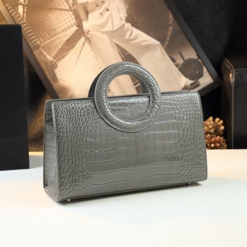 小眾單肩包2023新款女士商務包鱷魚紋真皮輕奢手提包女中式婚包