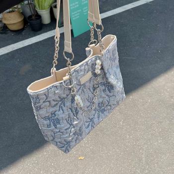 Tote Bag Womens Large Capacity Jacquard Canvas Bag New Arri